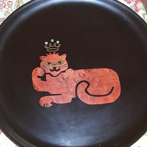 🔥 Couroc of Monterey “King Cat” Cocktail Tray – One Cool Kat! – 10.5”